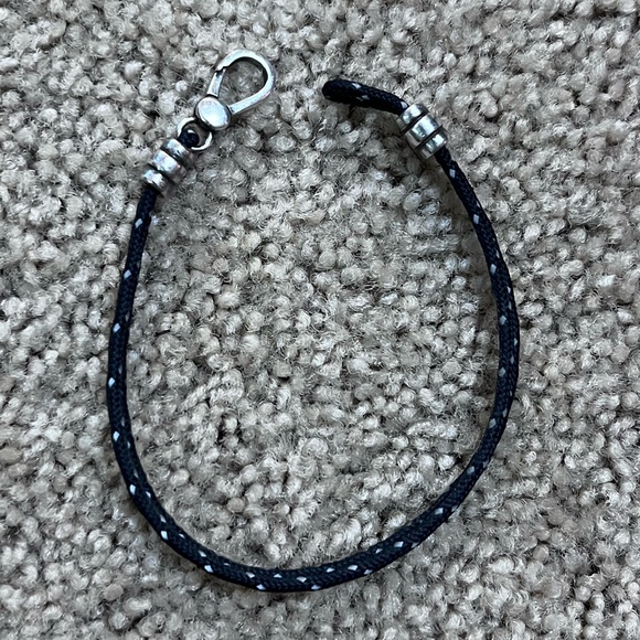 Stylish Men’s Kendra Scott Black Braided Bracelet with Silver Accents - Picture 1 of 4